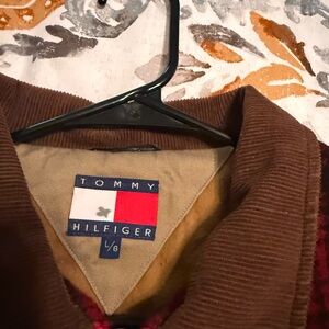 Tommy Hilfiger Tan and Brown Wool Jacket with Corduroy Collar